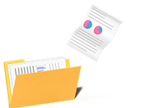 Ordner in den Abstractzettel fliegen